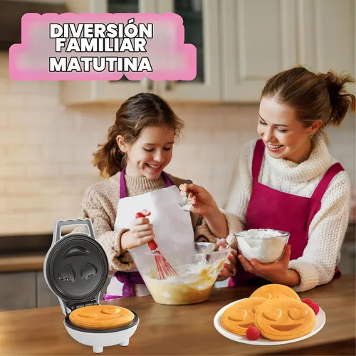 Vista 4 de Mini waflera de ojos de corazón Emoji, panqueques de cara sonriente