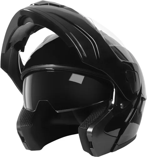 Casco de motocicleta modular de cara completa con visor abatible doble y visera dual, aprobado por DOT para hombres y mujeres, carcasa ligera de ABS