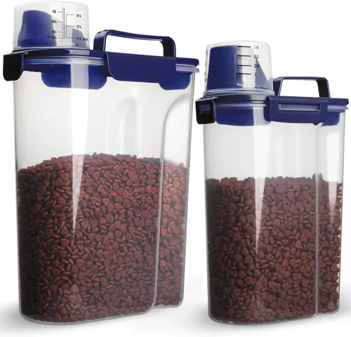 Vista 16 de TIOVERY Recipiente mejorado de almacenamiento de alimentos para perros pequeño, recipiente hermético para alimentos de gatos, recipiente dispensador