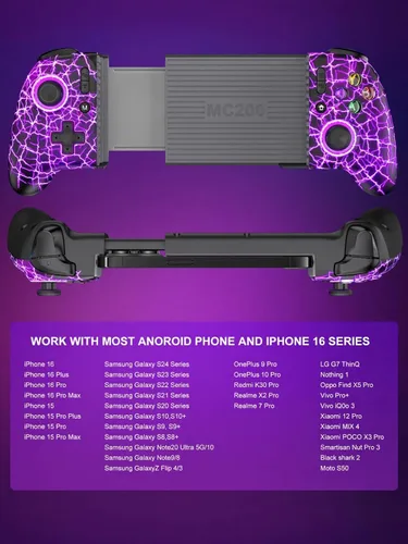 Vista 6 de Anti-Drift & Fast-ConnectWireless Gaming Controller for iPhoneAndroid, Hall Joystick&Trigger Bluetooth Phone Controller, Handheld Game Console