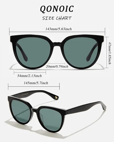 Vista 6 de Gafas de sol redondas retro para mujer, estilo vintage, clásicas, con protección UV de gran