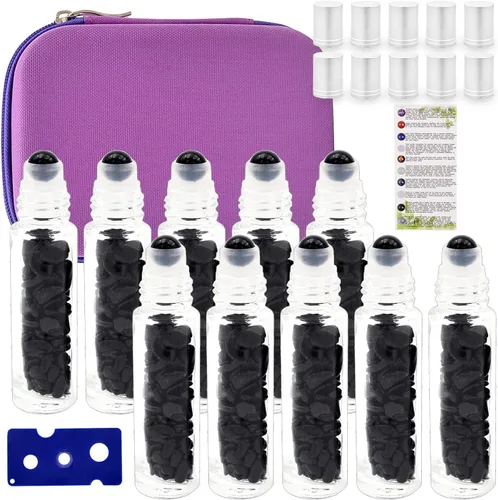 Vista 11 de Botella enrollable de aceite esencial de 0.3 fl oz con estuche de viaje de transporte EVA