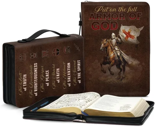 Jesuspirit - Funda de cuero para la Biblia para hombres - Funda de Biblia personalizada para hombres, suministros de estudio bíblico, regalos