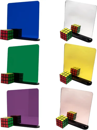 Vista 2 de 0.059 in (1/16 pulgadas), 12 x 19 pulgadas, Glowforge Performance Series CO2 láser listo, acrílico espejo, marca Craft Closet Paquete variado