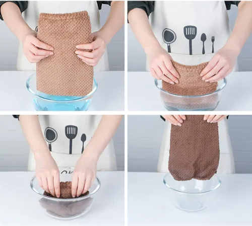 Vista 3 de UPKOCH Paquete de 2 fundas integradas de microfibra de 13.58 x 9.44 pulgadas para quitar el polvo del cabello, absorción de agua, herramienta