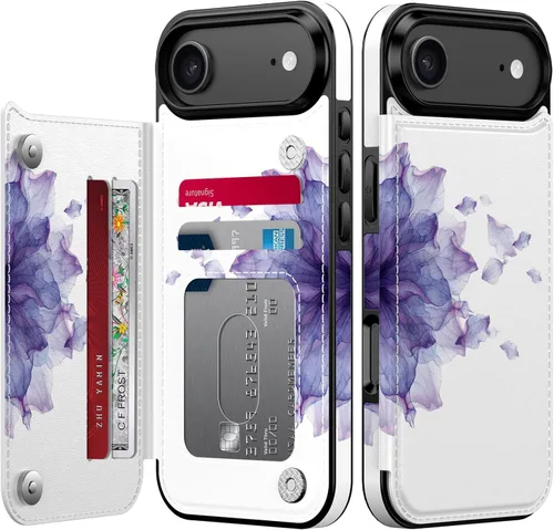 Vista 1142 de LETO para iPhone 15 Pro Funda tipo cartera - Tapa tipo folio con patada - Diseños de moda - Tarjetero - Funda protectora para mujeres y niñas - 6.1