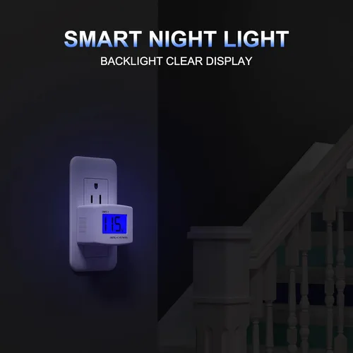 Vista 3 de DROK Probador de voltaje eléctrico AC 80-300V, pantalla LCD de enchufe plano, voltímetro de salida eléctrica, medidor de voltaje digital