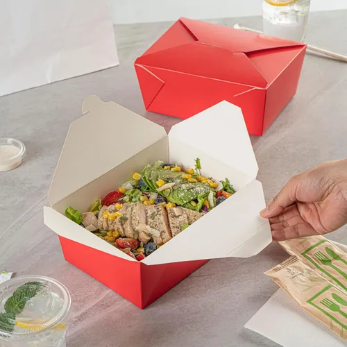 Vista 280 de Restaurantware Bio Tek - Cajas para llevar de 30 onzas, 200 loncheras para llevar, cierre de tabulación, resistentes al calor, desechables, de papel