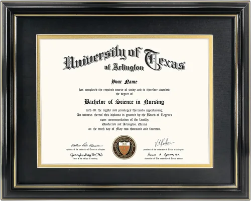 Vista 12 de GraduationMall Marco de diploma de certificado de 8.5 x 11, madera maciza y vidrio templado, acabado negro con ribete dorado
