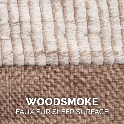 Vista 7 de Furhaven - Cama de espuma viscoelástica para perros y gatos, estilo sofá, de piel sintética y lino de rendimiento duradero con funda extraíble
