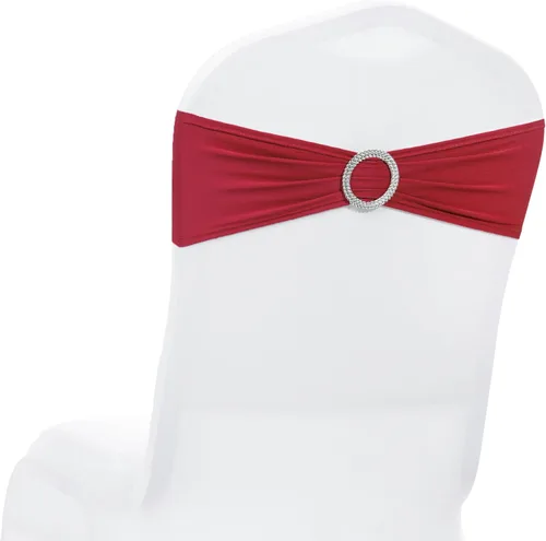 Vista 12 de MDS - Paquete de 10 bandas de elastano para silla, universales, se ajustan a bandas elásticas para sillas con hebilla, para boda, lazo deslizante