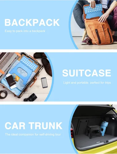 Vista 159 de Dyforce Taburete plegable de 11 pulgadas, taburete duradero para niños, taburetes resistentes para adultos, taburetes de pie compactos, taburete