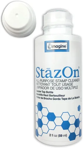 Vista 3 de Tsukineko StazOn - Limpiador de sellos multiusos con Dauber-Top, ligeramente perfumado a limón, botella de 2 onzas líquidas