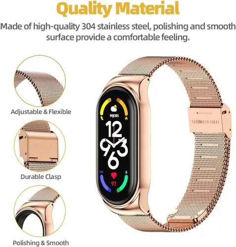 Vista 3 de MIJOBS Correa para Xiaomi Mi Band 8 Correa de repuesto transpirable para banda 8 Smart Band Reloj Correa Pulsera Pulsera para Mujeres Hombres