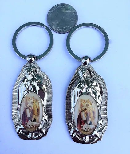 Vista 2 de 12 PCS Favors Virgen de Guadalupe Primera Comunión "Boy -recuerdos de mi bautizo/primera comunion-llaveros de nino