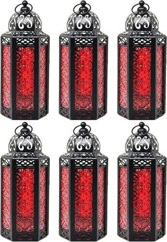 Vista 122 de VELA LANTERNS Farol portavelas decorativo, marroquí, gótico, morado, de 10.5 pulgadas, para mesa o colgar, decoración de Ramadán, decoración