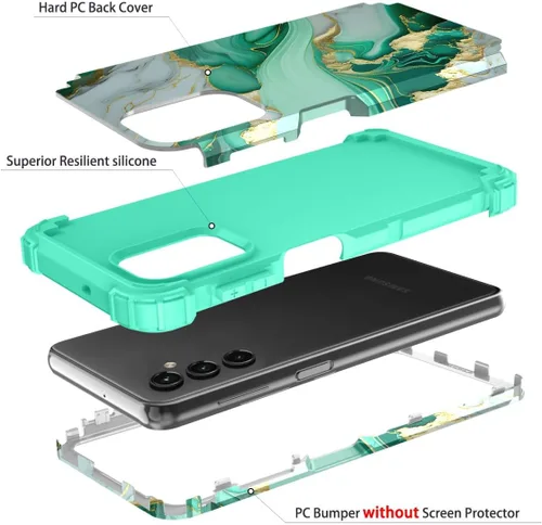 Vista 144 de Hocase Funda para Galaxy A13 5G, resistente a prueba de golpes, protección de goma de silicona suave, funda protectora híbrida de plástico duro