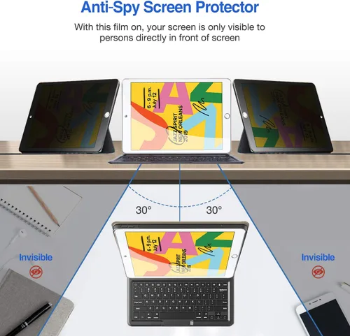 Vista 3 de ProCase Protector de pantalla de privacidad para iPad 10.2, 9, 8, 7, 2021, 2020 y 2019, protector de película de vidrio templado antiespía
