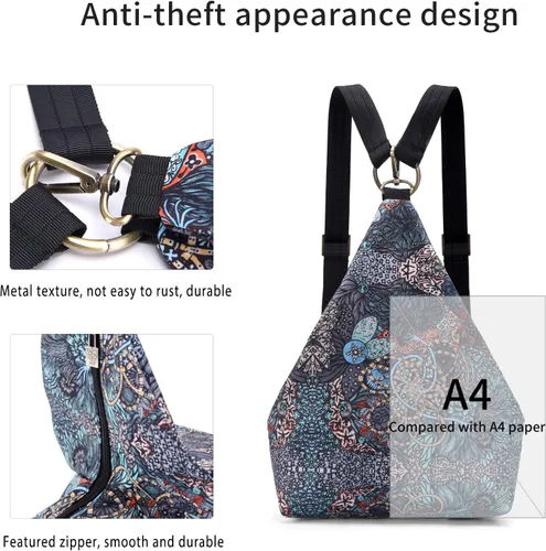 Vista 4 de Black Butterfly Premium Backpack for Women, Bohemia Style Casual Daypack Backpack, Fashion, Light and Small (69-grey)