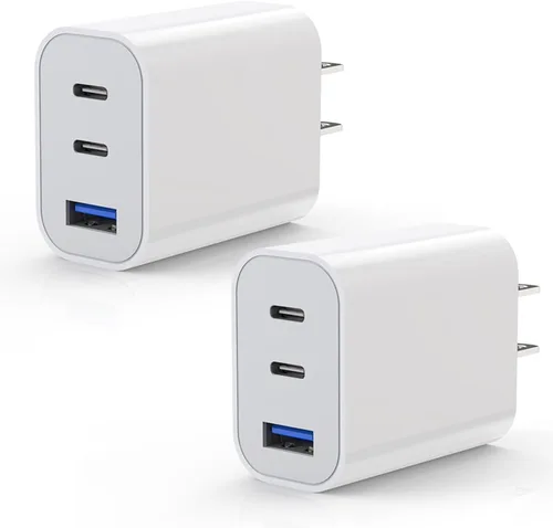 Vista 8 de Bloque de cargador USB C, [paquete de 2] adaptador dinámico USB C plegable de 40 W con carga rápida máxima de 60 W, bloque de cargador de pared USB