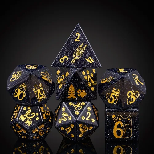 Vista 22 de UDIXI Juego de dados de vidrio prisma, 7 dados de vidrio arcoíris esmerilado para juegos de mesa RPG (prisma arenado)