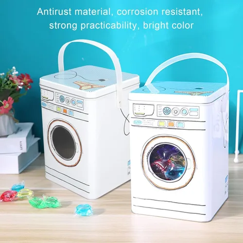 Vista 4 de Lavadora de gran capacidad para modelado de detergente en polvo con ventana de perspectiva, caja de almacenamiento multifuncional para aperitivos