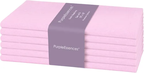 Vista 26 de PurpleEssences - Juego de 6 servilletas de tela para cena 100% algodón de 45x45 centímetros - Suave y duradero, lavable - Ideal para fiestas