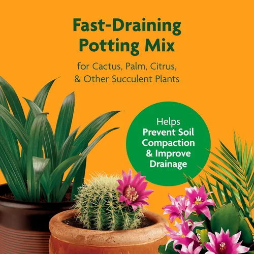 Vista 3 de Miracle-Gro Mezcla para macetas de cactus, palmeras y cítricos, para plantas en macetas de interior o exterior, ideal para suculentas, 8 cuartos
