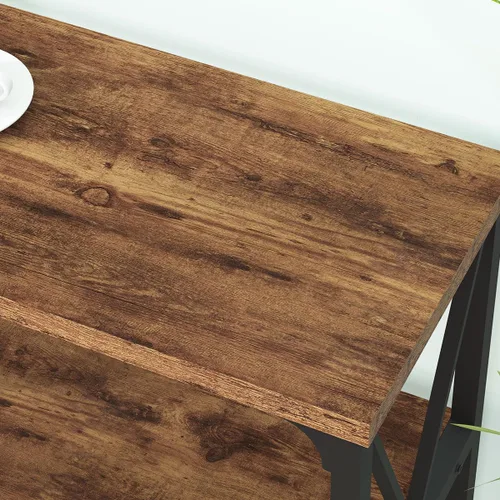 Vista 105 de IBF Mesa de entrada de granja, mesa consola larga rústica detrás del sofá, moderna mesa de sofá de madera de metal con estantes de almacenamiento