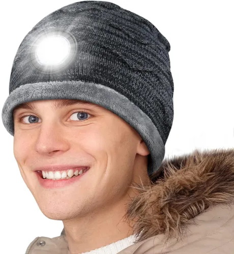 Vista 8 de TAOCANTAO LED Beanie Hat with Light Christmas Stocking Stuffers Gifts for Men Him Women Dad Husband Birthday