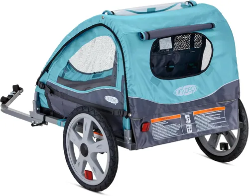 Vista 7 de InStep Take 2 - Remolque de bicicleta para niños, doble asiento, acoplador universal, marco plegable, ruedas de liberación rápida, toldo