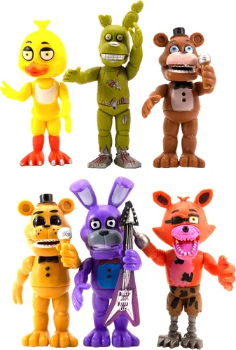 NA Toysvill FNAF - Figuras de acción (juego de 6 piezas) | Juego de figuras inspiradas en Five Nights at Freddy's Toys Figuras, adornos para