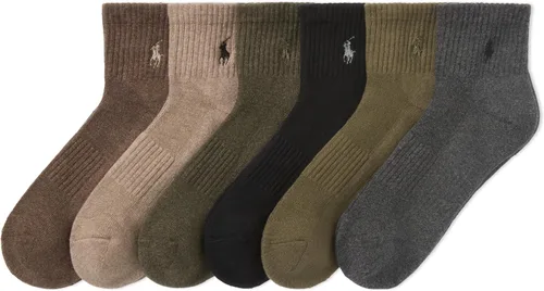 Vista 5 de Polo Ralph Lauren Paquete de 6 calcetines deportivos para hombre Negro