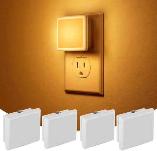 Vista 10 de Luz nocturna roja, JandCase Luz nocturna roja [paquete de 2], Luz nocturna LED de 0.3W con sensor de luz automático, lámpara nocturna enchufable