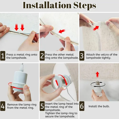 Vista 5 de Boho Plug in Pendant Light Sleek Black Cats Vibrant Atomic Patterns 1960s Design 16.4ft Plug in Cord Dimmable Hanging Lamp Fabric Lamp Shade Pendant