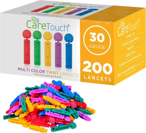Lancetas para pruebas de diabetes – Lancetas diabéticas de calibre 30 para análisis de sangre y pruebas de glucosa – Se adapta a la mayoría de