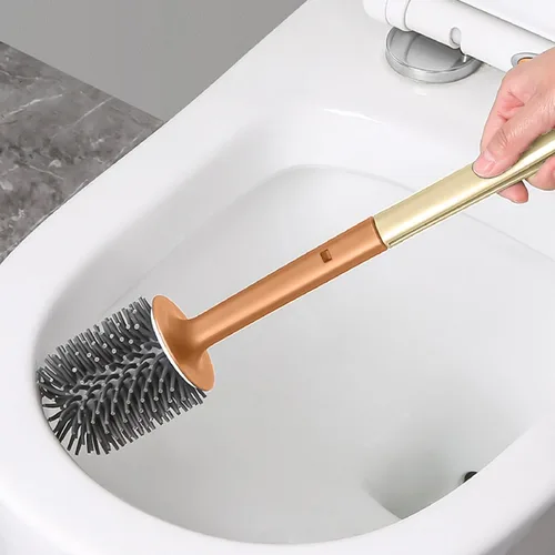 Vista 5 de Juego de cepillos de inodoro antideslizantes para baño con soporte, cepillo limpiador de inodoro, cepillo limpiador de inodoro, herramientas