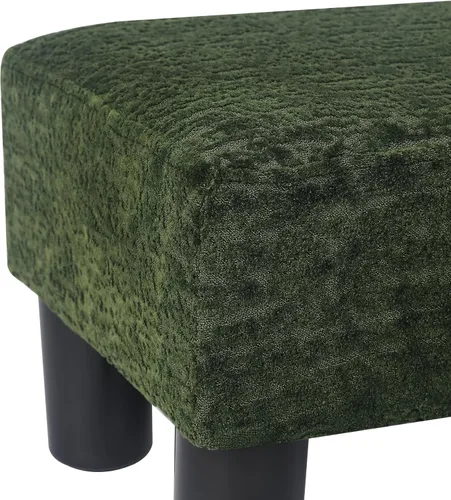 Vista 14 de Adeco 15.4" Small Footstool Ottoman for Footrest, Modern Rectangle Step Stool Extra Seating with Non-Skid Plastic Legs for Living Room, Couch, Brown