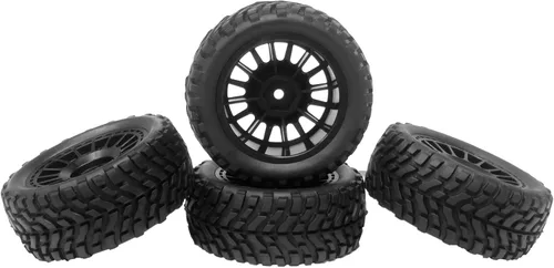 Vista 3 de 4 neumáticos de goma de 2.953 in con insertos de espuma y llantas de plástico de 0.472 in hexagonales para 1/10 en carretera RC Drift Touring Car