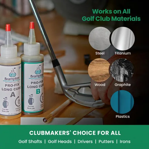 Vista 5 de Brampton PRO-FIX - Epóxido de golf de larga duración, vida útil completa de 20 minutos, extra fuerte, resistente a impactos, kit de pegamento epoxi