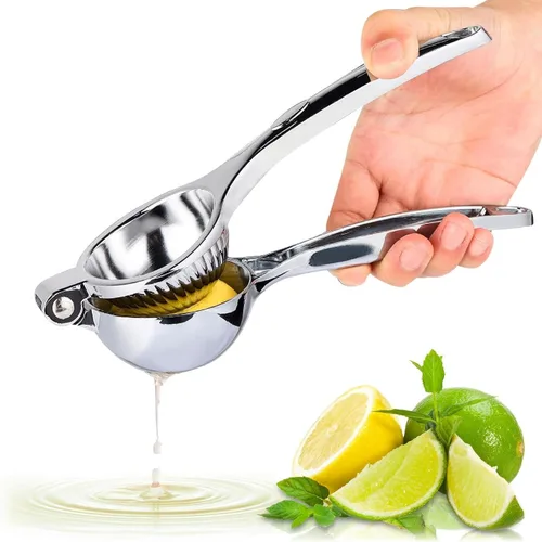 Vista 10 de Exprimidor de Limón Bird con Boca de Vaciado - Exprimidor Cítrico Manual Prensa de Frutas de Mano para Limones y Limas De Acero Inoxidable