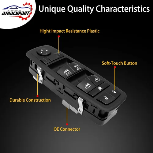 Vista 5 de Interruptor maestro de ventanilla eléctrica 3 PINES + 8 PINES Verificación requerida Reemplazo para Dodge Durango 2011 – 2014, Jeep Grand