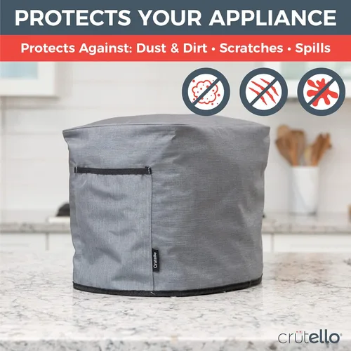 Vista 5 de Crutello Funda para freidora de aire con bolsillos de almacenamiento para freidoras de 2.8 a 4.8 cuartos de galón, se adapta a varias marcas