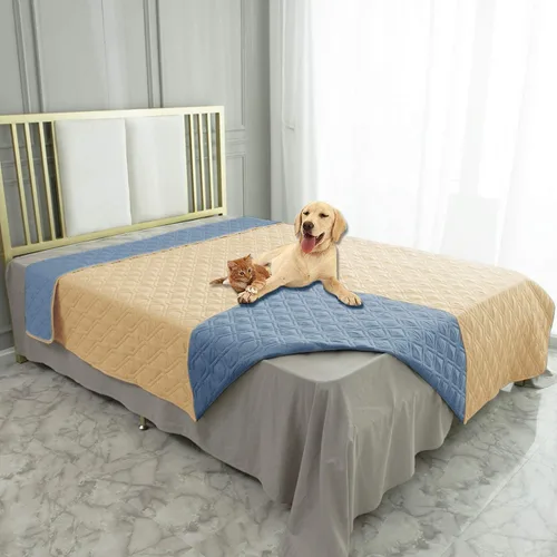 Vista 126 de Ameritex - Manta impermeable para cama de perro, manta reversible para muebles, cama, sofá (30 x 70 pulgadas, color chocolate y beige)