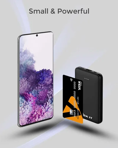 Vista 2 de Batería portátil compacta para ropa calentada, chaleco, chaqueta, capucha, 5000 mAh, tamaño de bolsillo, cargador portátil para iPhone, Android