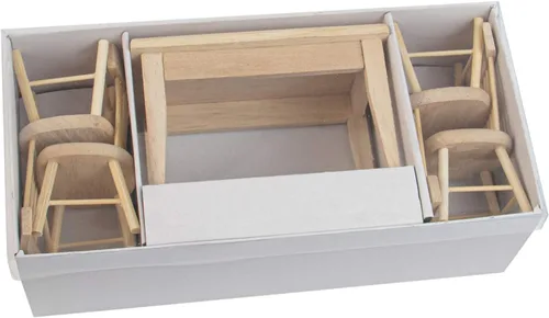 Vista 3 de AUEAR, Juego de 5 accesorios de madera para mesa de comedor en miniatura, 1 12