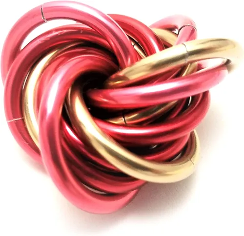 Vista 18 de Bola Fidget Möbii (MultiColor): Herramienta de juguete silenciosa para aliviar el estrés, ansiedad y estimular el ADHD para el hogar, viajes, Cromo