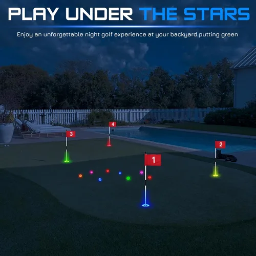 Vista 7 de KINGTOP Luz LED para hoyo de golf con lente antirreflejos - Operada a pilas, luces de taza de golf que brillan en la oscuridad, ideal para golf