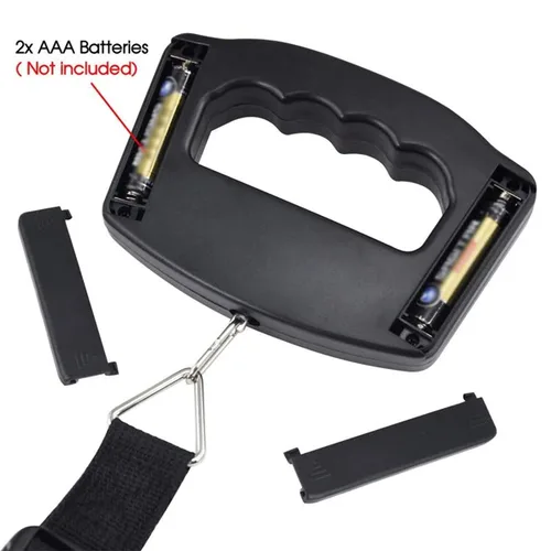 Vista 7 de Paquete de 3 básculas de equipaje, báscula de equipaje de 110.2 lbs110 libras con retroiluminación de pantalla LCD, correa de hebilla portátil