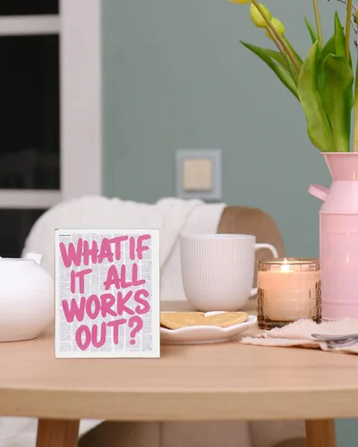 Vista 4 de Putuo Decor Letrero de madera con texto en inglés What If It All Workout (What If It All Workout) para decoración de habitación, estilo periódico